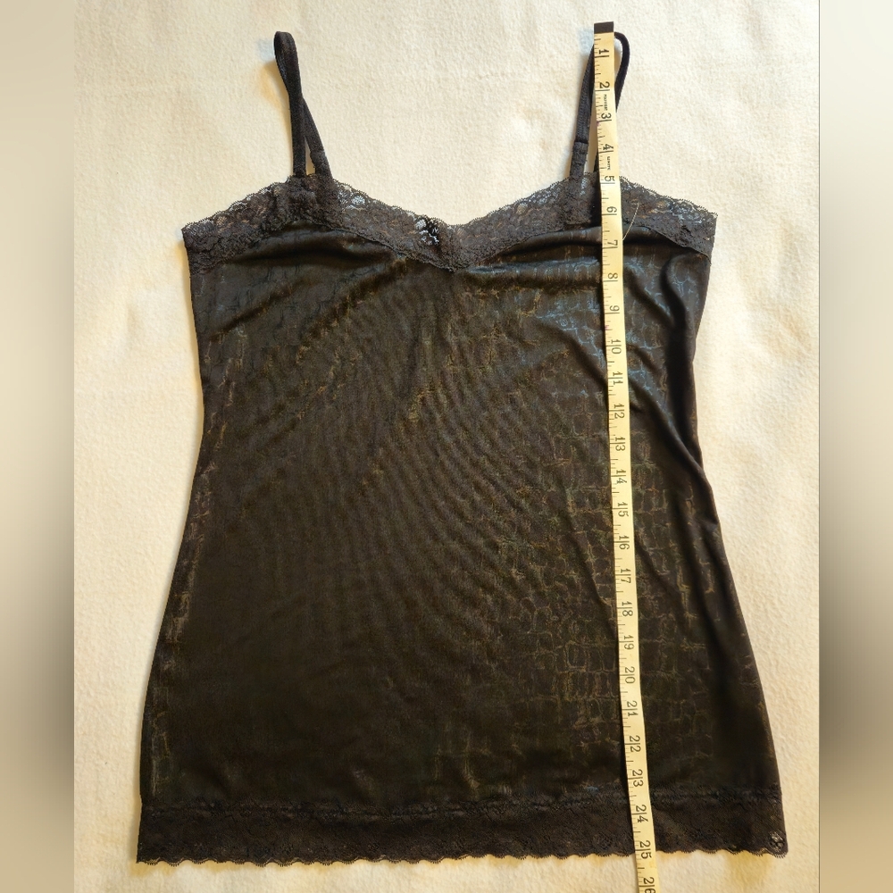 Fashion Bug Black Snake Skin And  Lace Camisole - Picture 6 of 8
